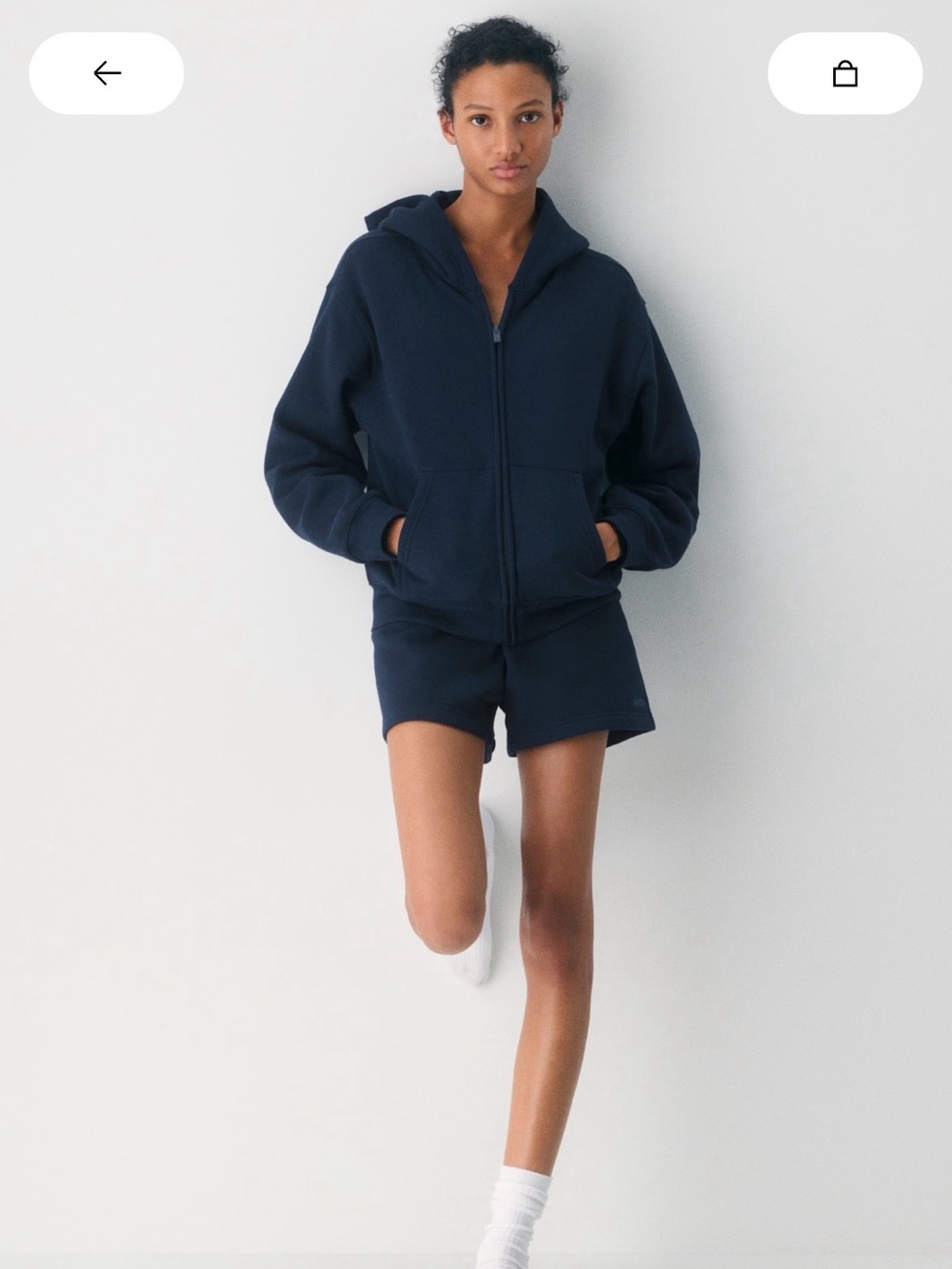 Aritzia Navy Cozy Sweatfleece Perfect Hoodie